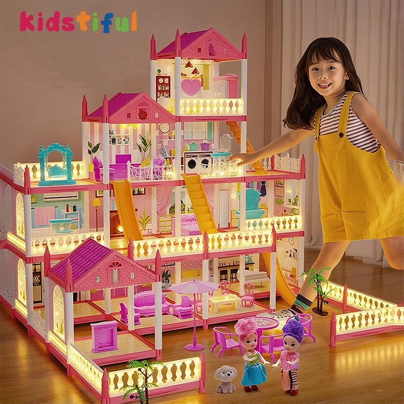 🛍️ Brinquedo Casa De Boneca Com Luz LED Presente Para Menina