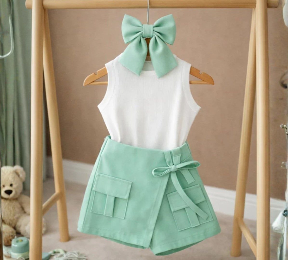 Conjunto Infantil Regata Ribana Premium Short Saia com Bolso (Tam. 2 a 10, diversas cores)