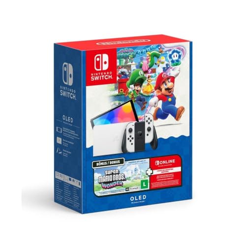 🛍️ Bundle Nintendo Switch OLED + Super Mario Bros. Wonder + 3 Meses de Assinatura Nintend