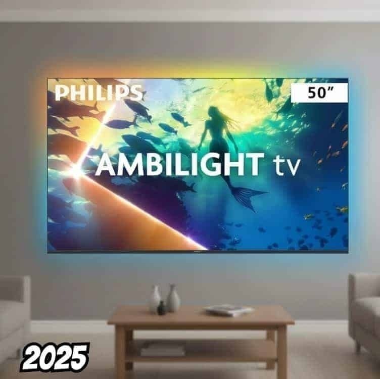 PHILIPS, Smart TV Ambilight 50" 4K, Titan OS, 50PUG8100/78, Comando de Voz, HDR10+/Dolby A
