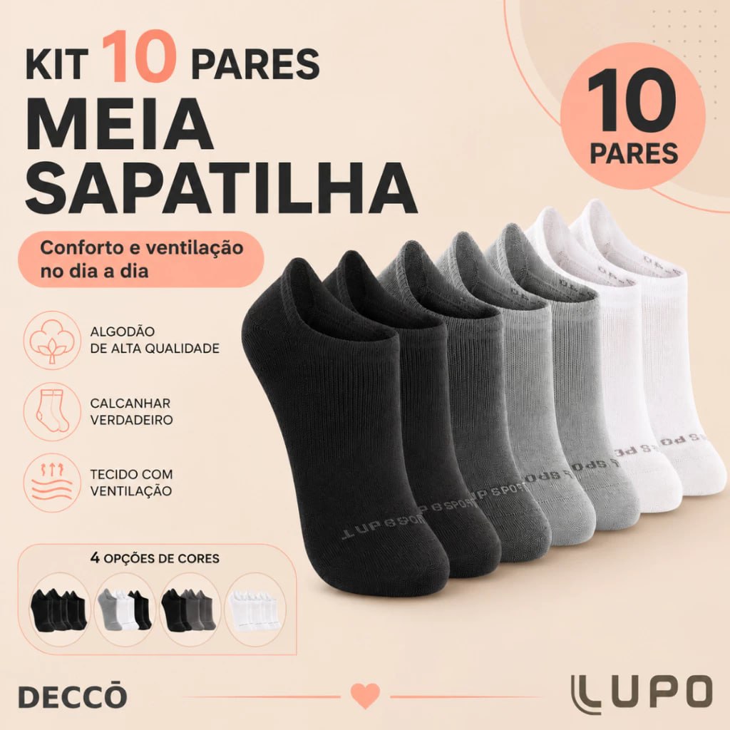 🧦 DEZ PARES POR MENOS DE SESSENTA