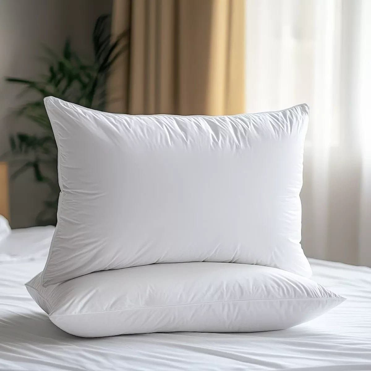 Kit 2 Travesseiro Pena Pluma de Ganso Sintetica 70cmX50cm Cor Branco