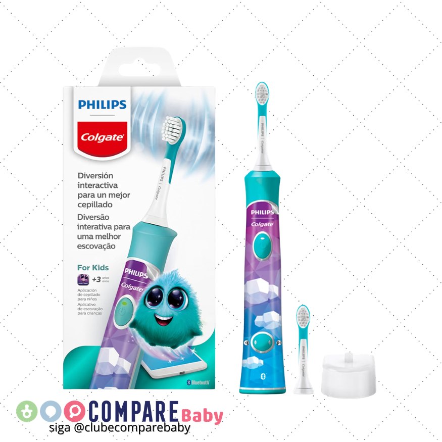 😍 Philips Colgate SonicPro Kids Escova de dente Elétrica Infantil, 1 Unidade