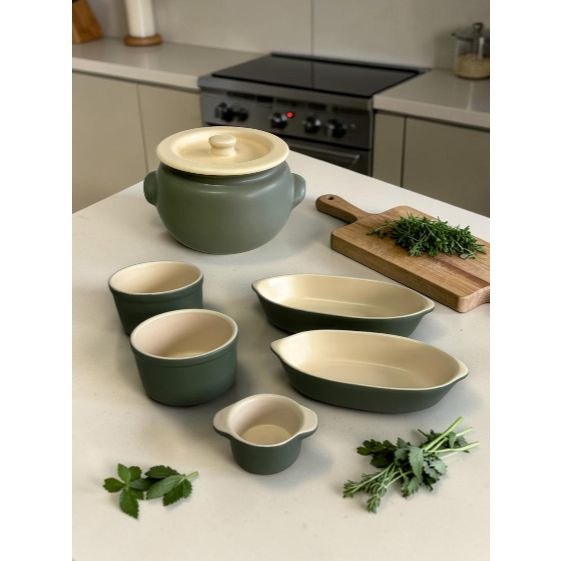 - Kit Feijoada e Caldo Verde com Marfim Cerâmica Matte 5-6 Peças