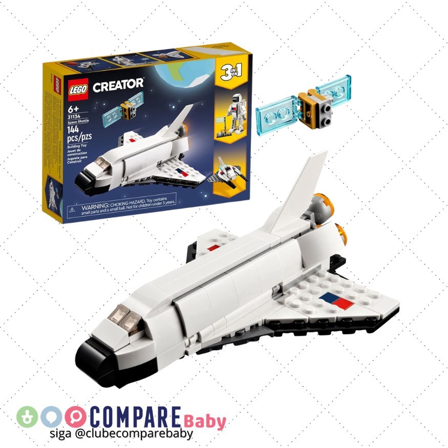 😍 LEGO Creator Ônibus Espacial 3em1: Nave Espacial, Astronauta 31134
