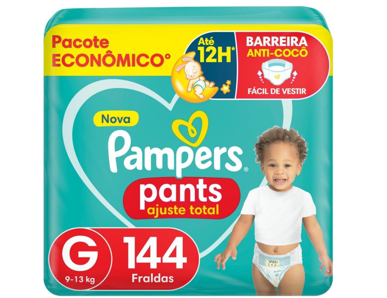 🫧  Fralda Descartável Pampers Pants Ajuste Total - Tamanho G, 144 Unidades