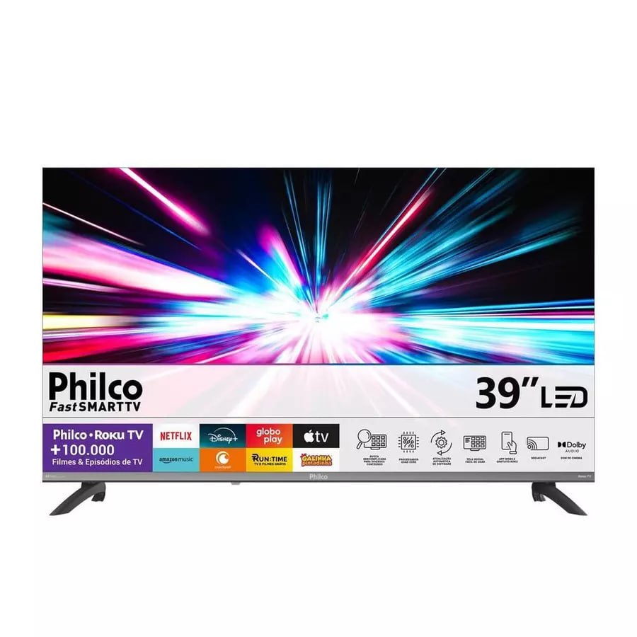 🖥Smart TV 39" Philco Full HD Roku TV Dolby Audio P39CRA