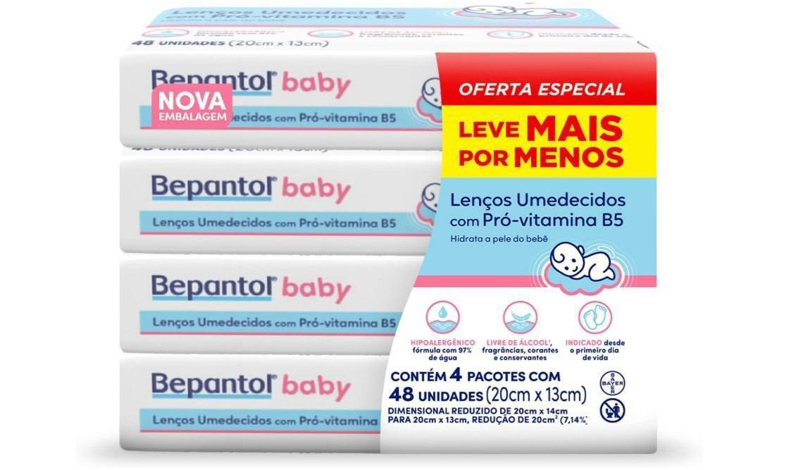 🫧 Bepantol Baby Leve 4 Pague 3 Kit 192 Lenços Umedecidos