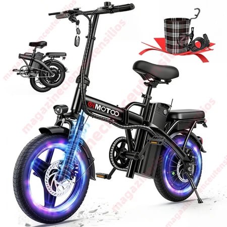 🛵Oimotoo S6 Bicicleta Elétrica Adulto Dobrável, 450w-35km-40km/h-120kg, 14 Aro, Bike Elet