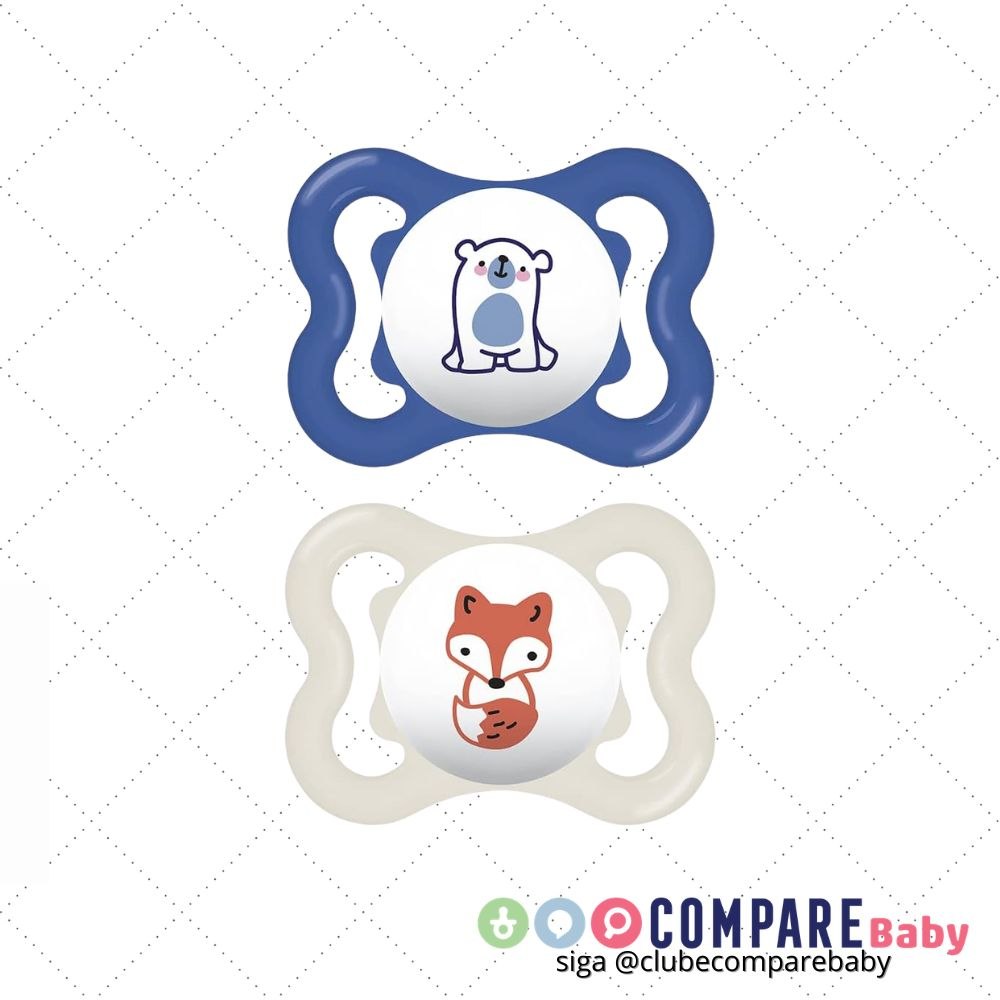 😍 MAM Baby Kit com 2 Chupetas Supreme Com Bico Extrafino de Silicone SkinSoft para Crianç