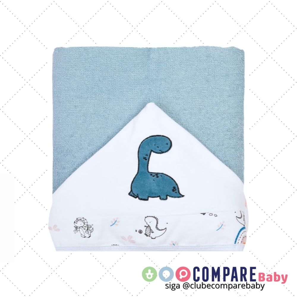 😍 Toalha de Banho Infantil Felp Papi Baby Forrada com Capuz Bordado 1,35m x 80cm - 01 Uni