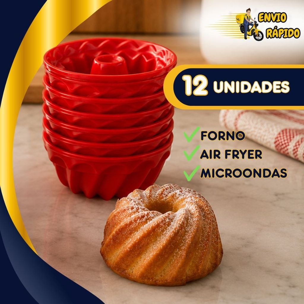 - Kits Forminha Mini Forma Cupcake Pudim de Silicone Vulcãozinho Antiaderente
