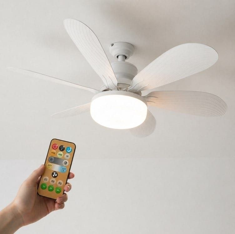 Lâmpada Led Com Ventilador De Teto Bivolt Controle 80w E27