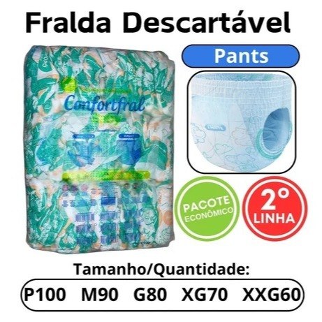 🛍️ FRALDA INFANTIL CONFORTFRAL BABY FRALDA CALÇA SEGUNDA LINHA ATACADO