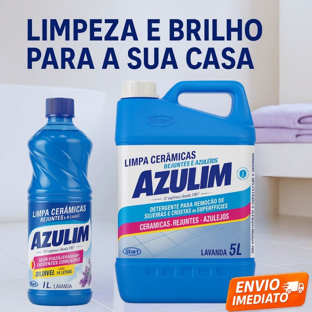 - Limpa Cerâmicas Azulejos e Rejuntes AZULIM Lavanda Tira manchas 1L e 5L