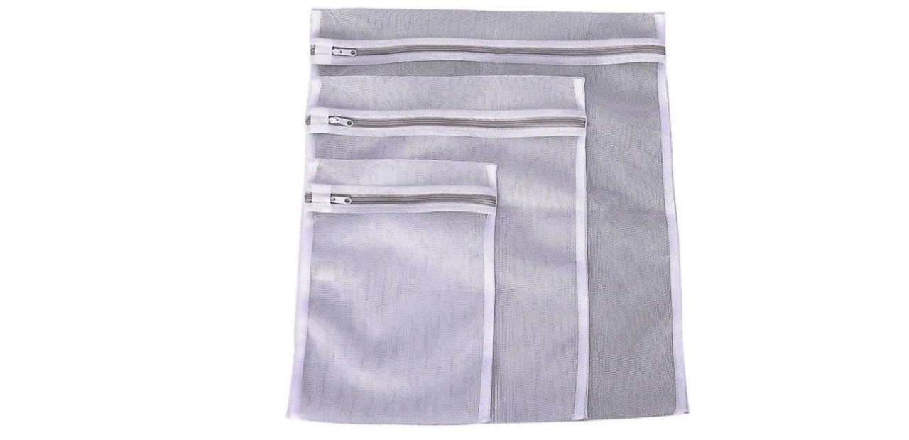 🫧 Oikos - Kit 3 Sacos para Lavar Roupas Delicadas P, M e G com Zíper