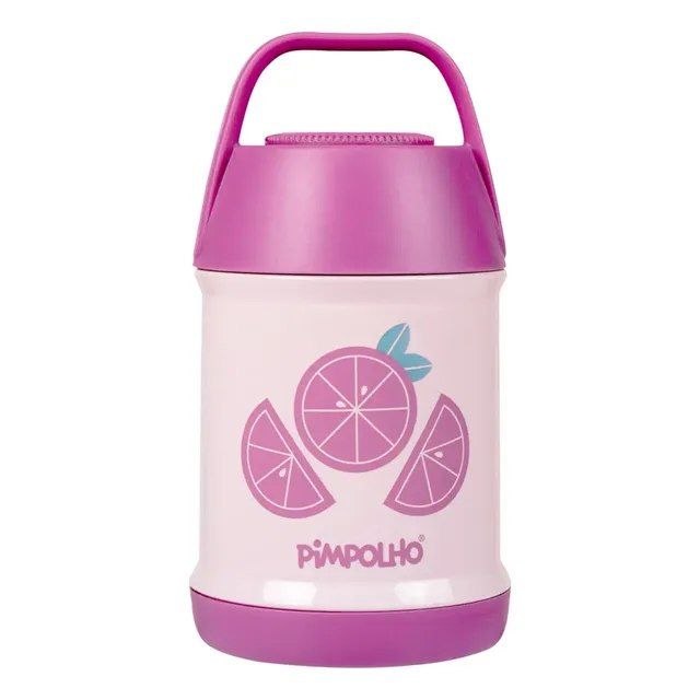 🛍️ Pote Térmico Infantil Bebê Escola Creche Frutas Pimpolho Pote Térmico Menina Roxo