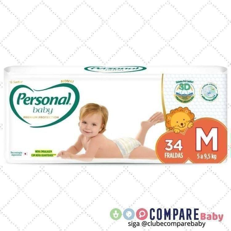 😍 Fralda Personal Baby Premium Protection M com 34 unidades