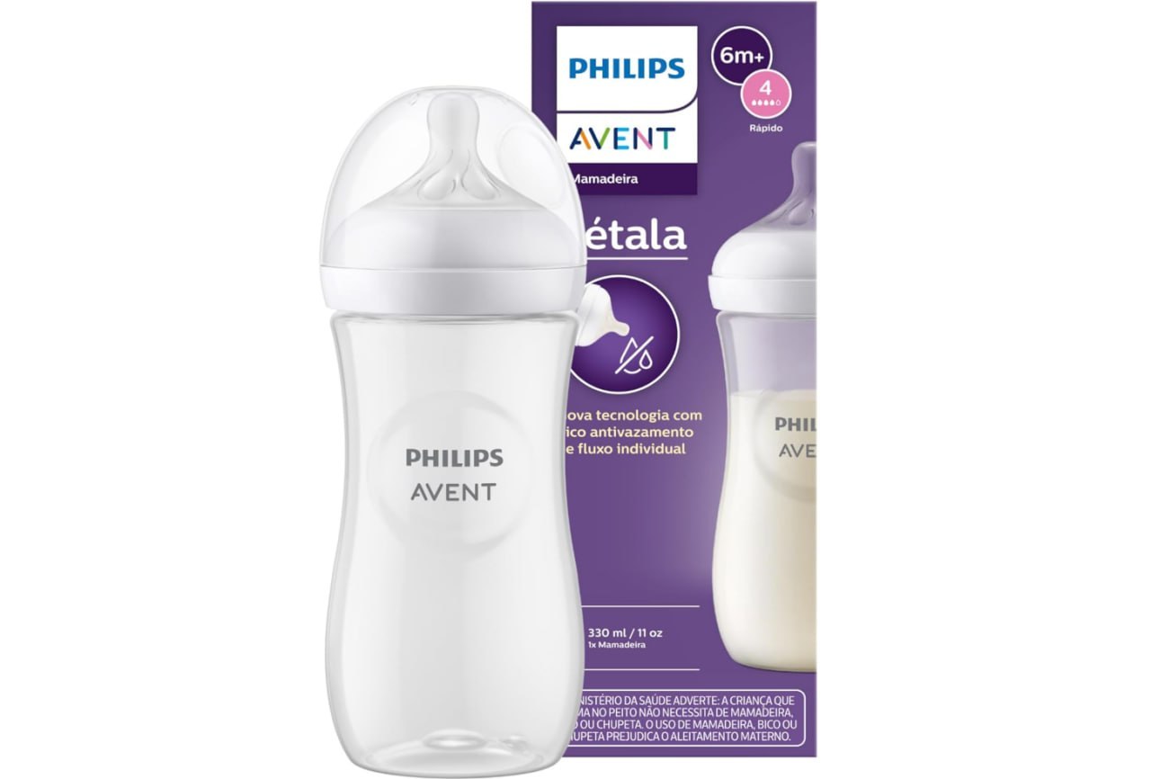 🫧 Philips Avent Mamadeira Pétala 3.0 11oz/330ml com bico de fluxo rápido (Fluxo 4), SCY90