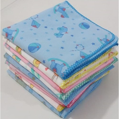 🛍️ Cueiro Flanelado Bebê Estampado 80x80cm Com Crochê Kit Com 5