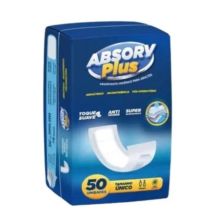 🛍️ Absorvente Geriátrico Absorv Plus | 50 Unidades | Alta Absorção e Antiodor | Incontinê