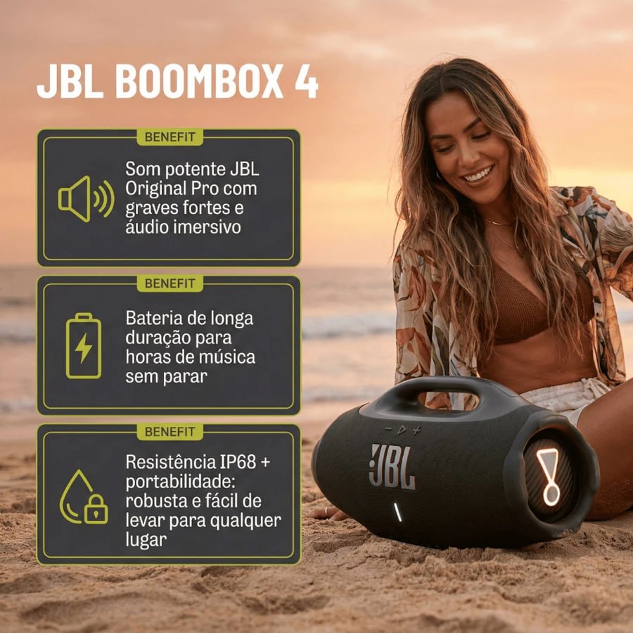 🔈 Caixa de Som Bluetooth JBL Boombox 4