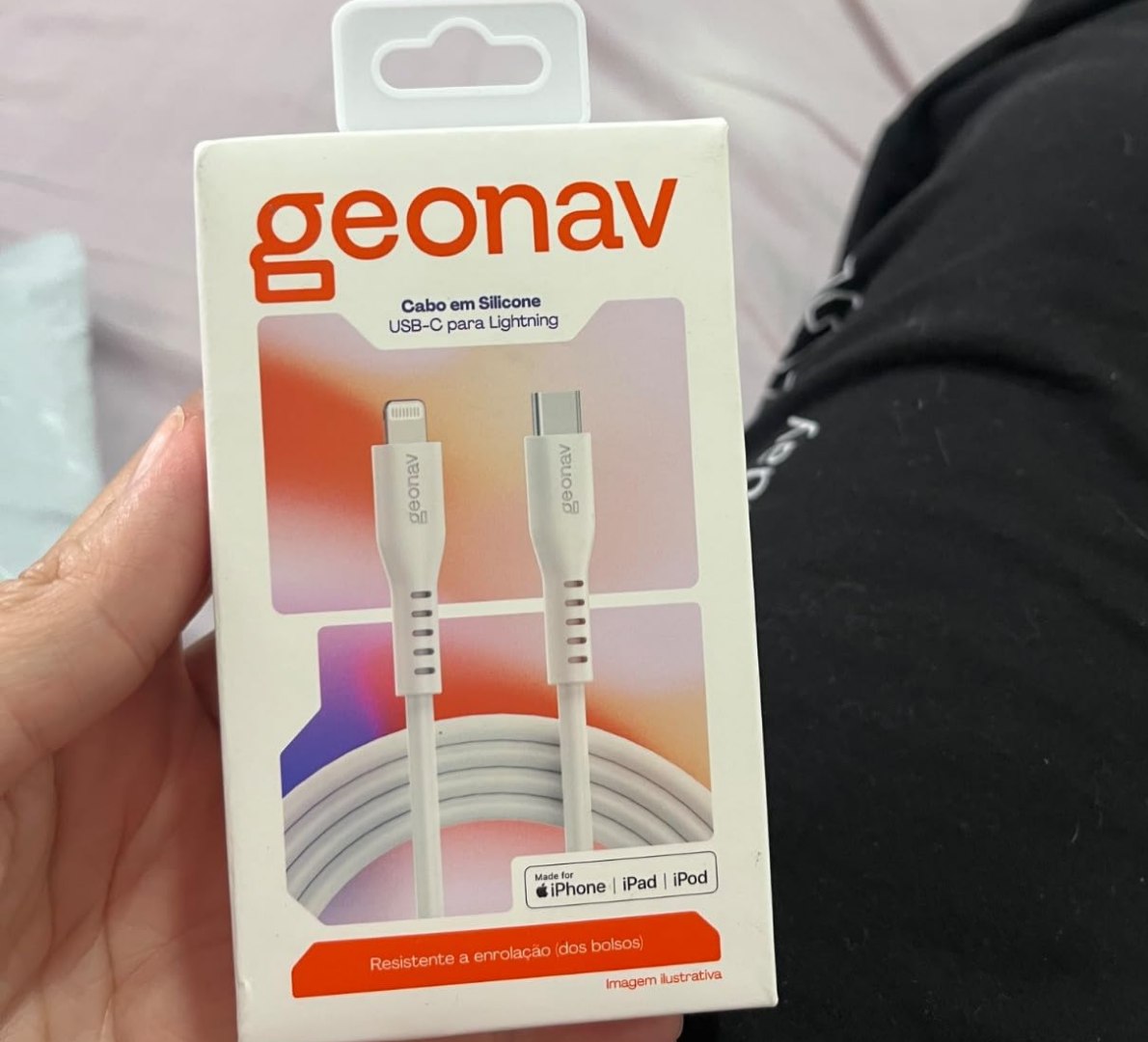 🔋 GEONAV CABO DE SILICONE USB-C PARA PRA NAO DAR BANDEIRA