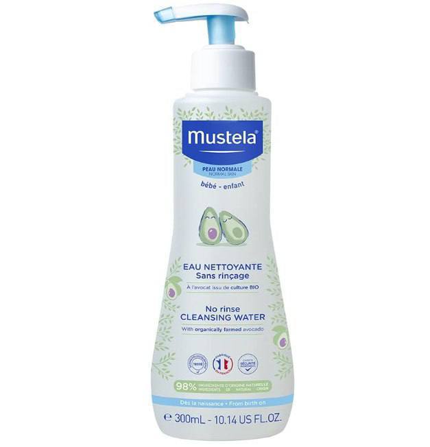 🫧  Mustela Água De Limpeza Sem Enxágue 300Ml - Água Micelar Infantil Rosto E Corpo Vegana