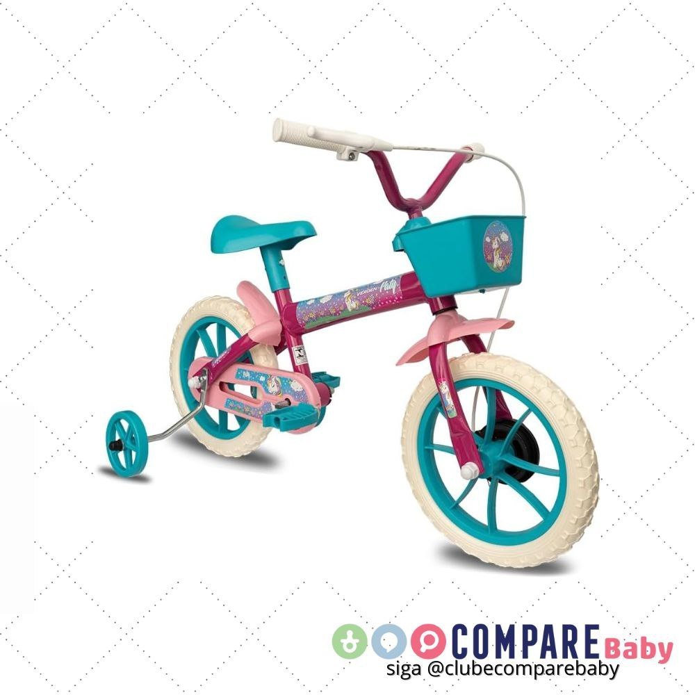 😍 Verden Bicicleta Infantil Verden Paty Aro 12 com cestinha e rodinhas de apoio