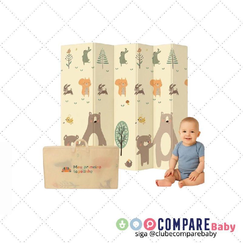 😍 Tapete Tatame Infantil Dobrável 1,2x1,8m Dupla Face em Espuma Macia – Conforto e Segura