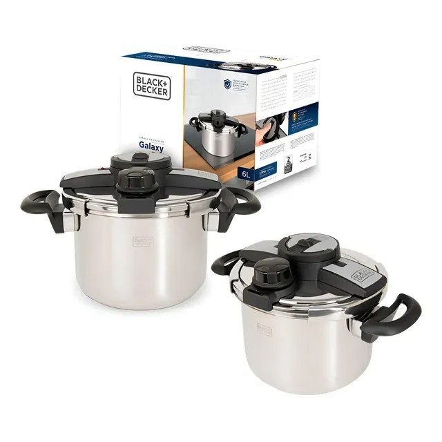 🛍️ Panela de Pressão Black Decker Galaxy Pro 6 L de Aço Inoxidável para Indução