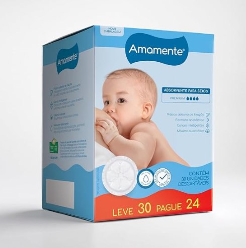 🫧 Absorvente Para Seios Amamente® 30 UN