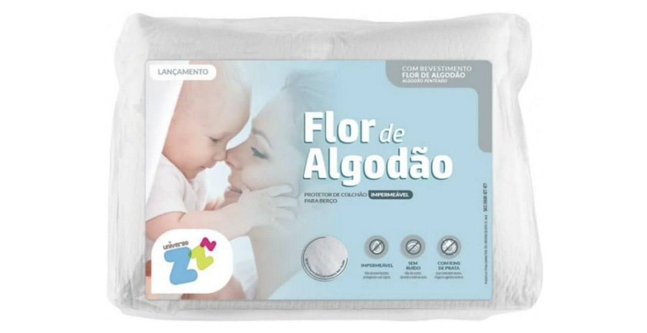🫧  Protetor de colchão Flor de Algodão impermeável para berço em matelassê - 70x130 - Fib