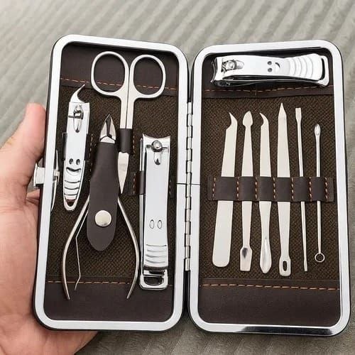 Kit Manicure Portátil Estojo Alicate Cortador De Unha 12 Pç