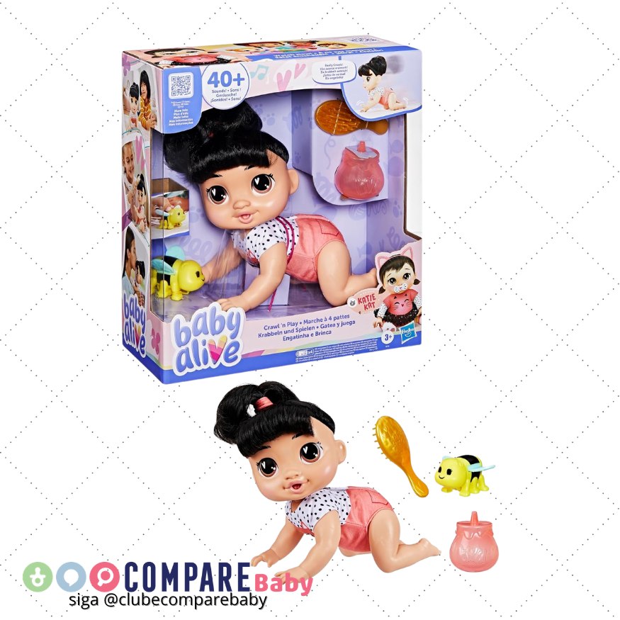 😍 Baby Alive Engatinha e Brinca Katie Kat