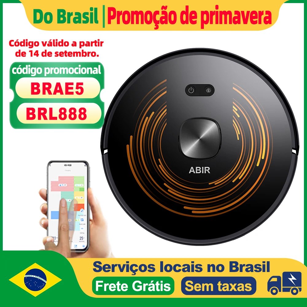 Robô Aspirador ABIR X9 - Mapeamento a Laser + 6500Pa
