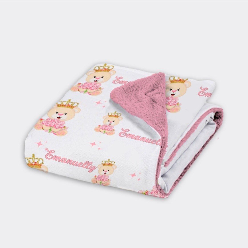 🛍️ Manta Bebê Personalizada com Nome Menina e Menino /Entrega Expressa/ Varias Estampa li
