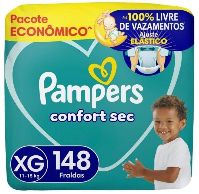 Fralda Pampers Confort Sec XG 148 Unidades