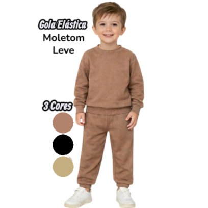 🛍️ Conjunto 2 peças Infantil unisex de Moletom pelúciada e com elásticos frio básico