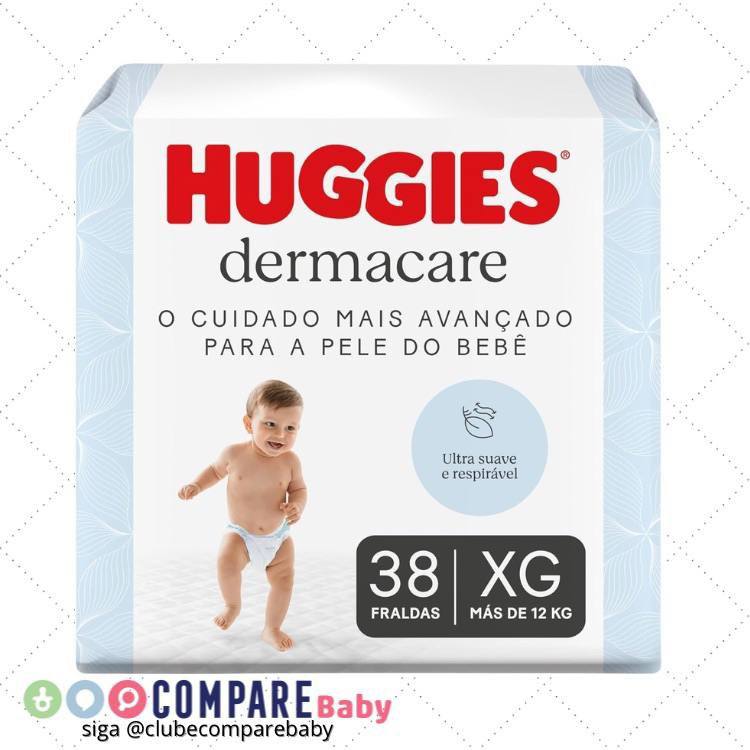 😍 Fralda Huggies Dermacare Tamanho XG - 38 Fraldas Descartáveis com Materiais Ultra Macio