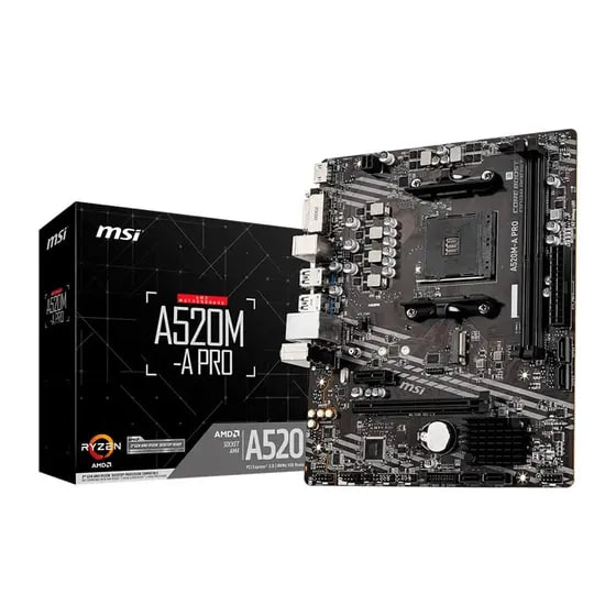 🛍️ Placa Mae Msi A520M A Pro Amd Am4 Matx Ddr4 Preto A520M A Pro