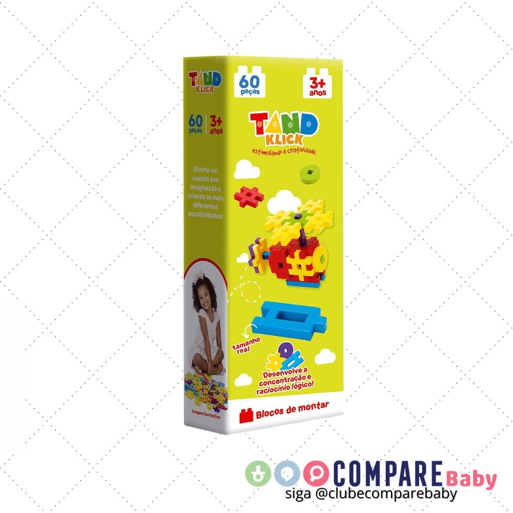 😍 Toyster - Tand Klick - Blocos de Montar - 60 peças - TAND