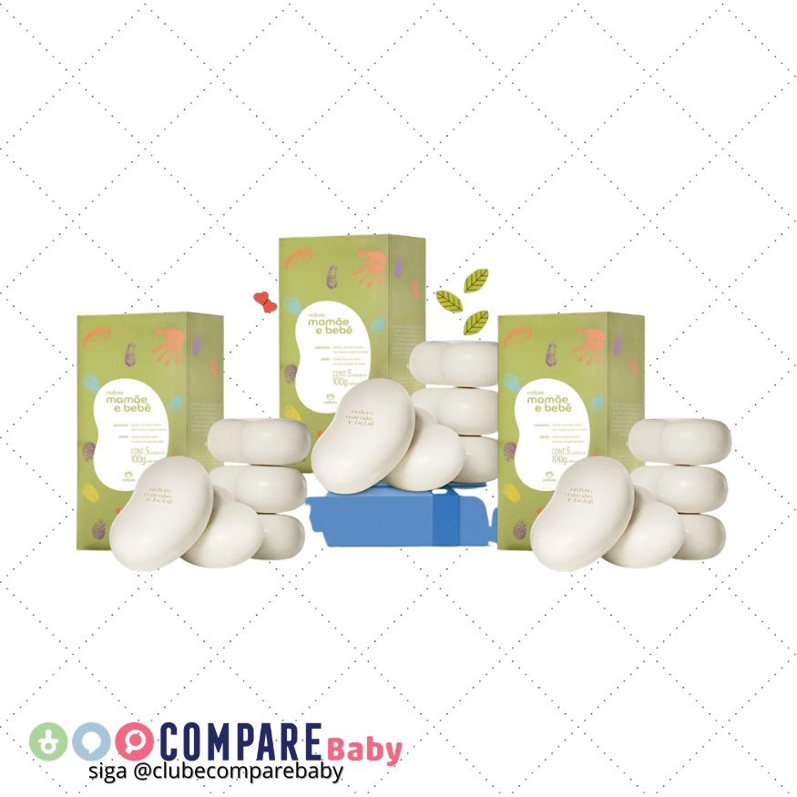 😍 Kit Sabonete em Barra Mamãe e Bebê Clássico