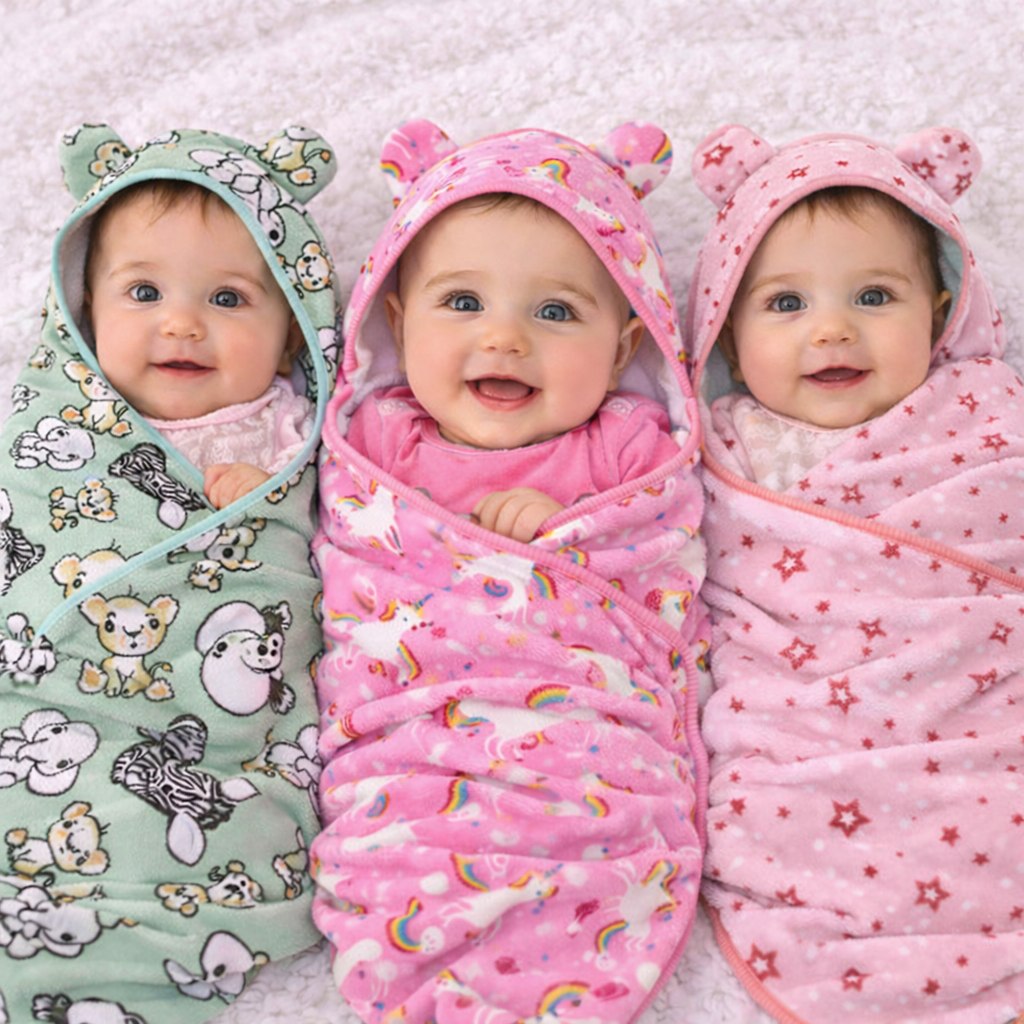 🛍️ Toalha de Banho Bebe Kit 3 Toalhas Bordada com Capuz Forrado em Tecido Fralda 100% Alg