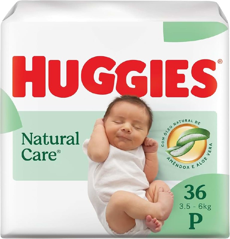 🛍️ Huggies Fralda Descartável Premium Natural Care P - 36 Un