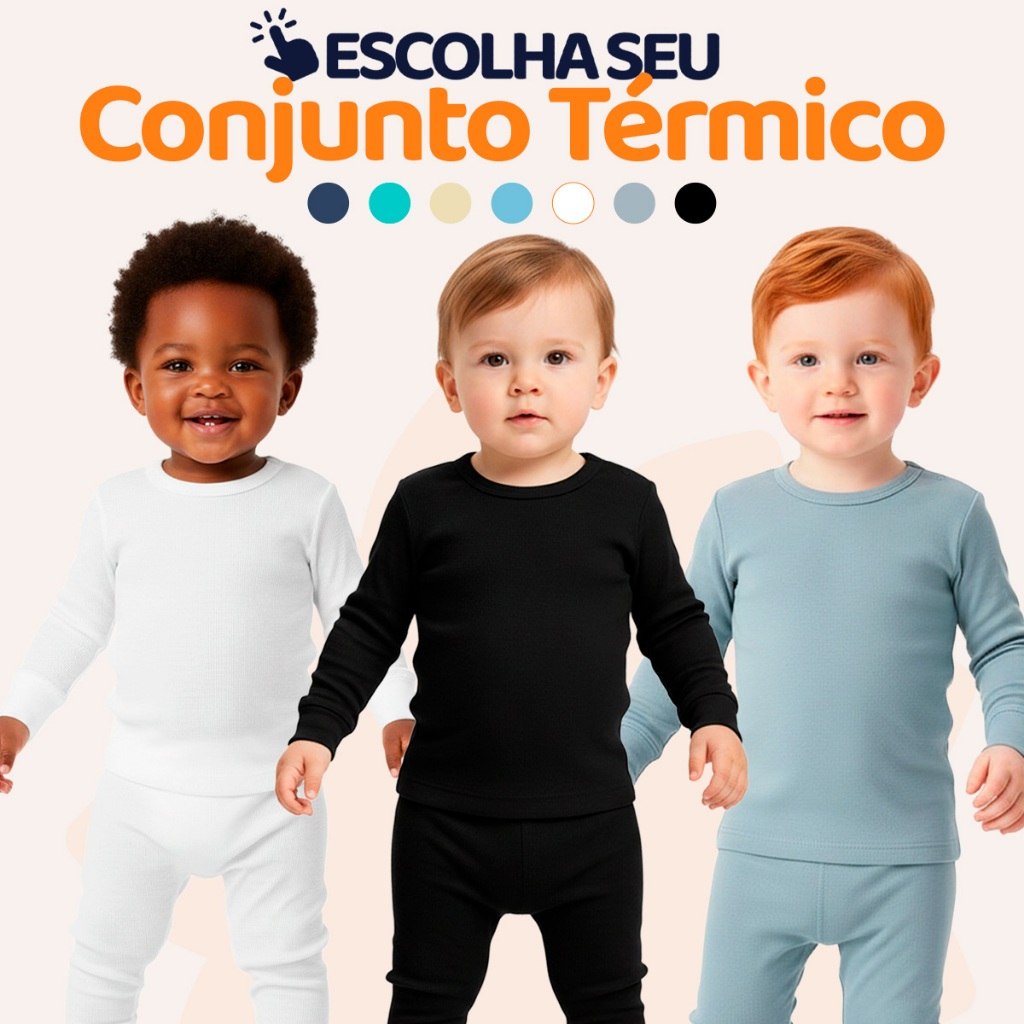 🛍️ Escolha seu Conjunto Térmico Bebê Menino Quentinho Para Inverno Masculino De Frio Infa