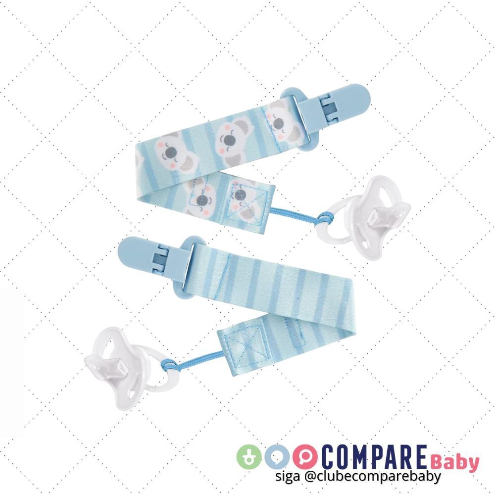 😍 Buba, Kit 2 Prendedores De Chupeta Coala Azul