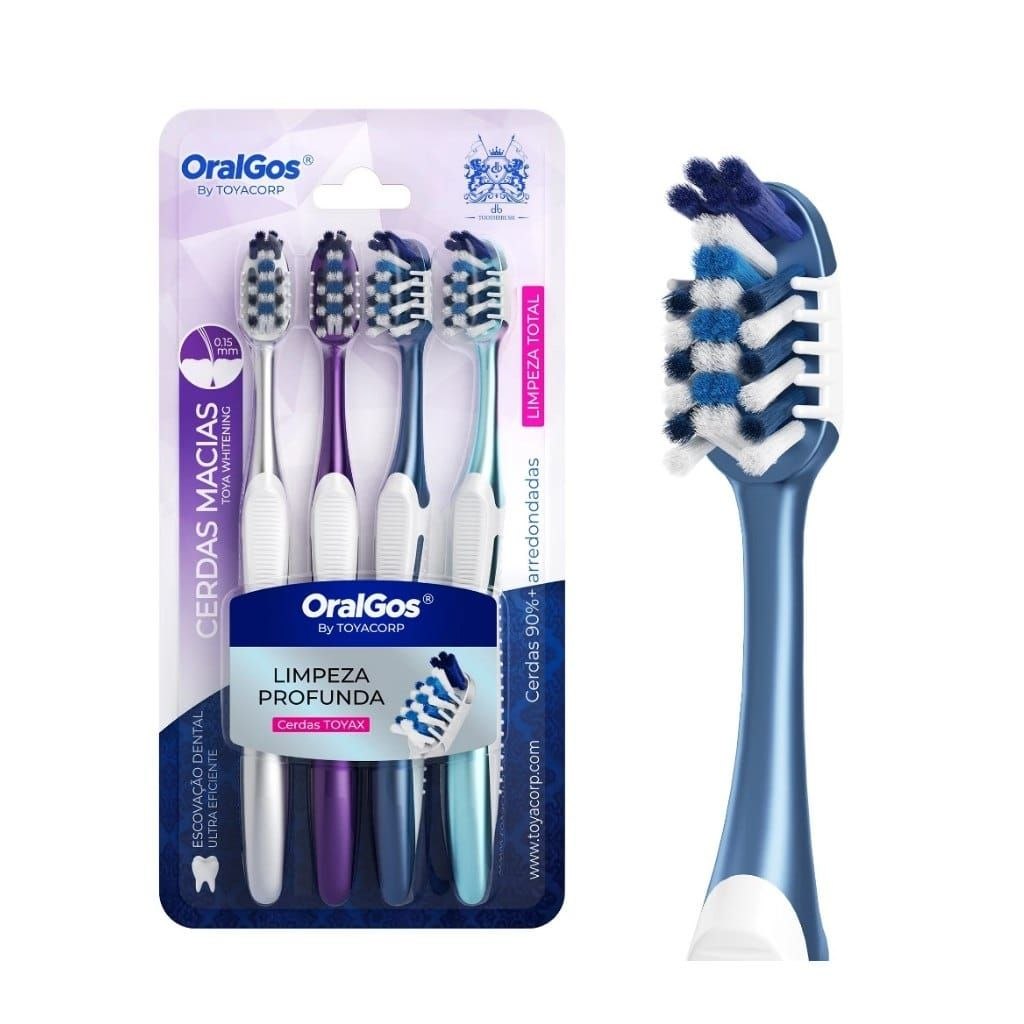 🛍️ OralGos Escova Dental Ultrafina,Cerdas Ultramacias para Boca Sensível,Cabo Curvo Ergon