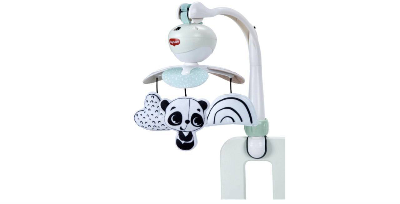 🫧 Móbile para Berço e Carrinho Tiny Love, Take Along, Black & White Decor