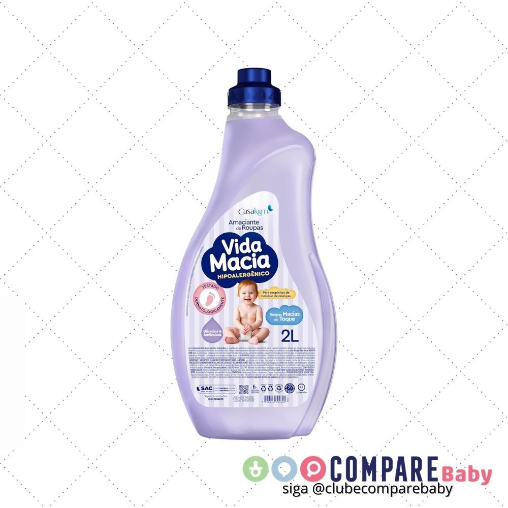 😍 Amaciante Vida Macia Glicerina e Amêndoas, 2L